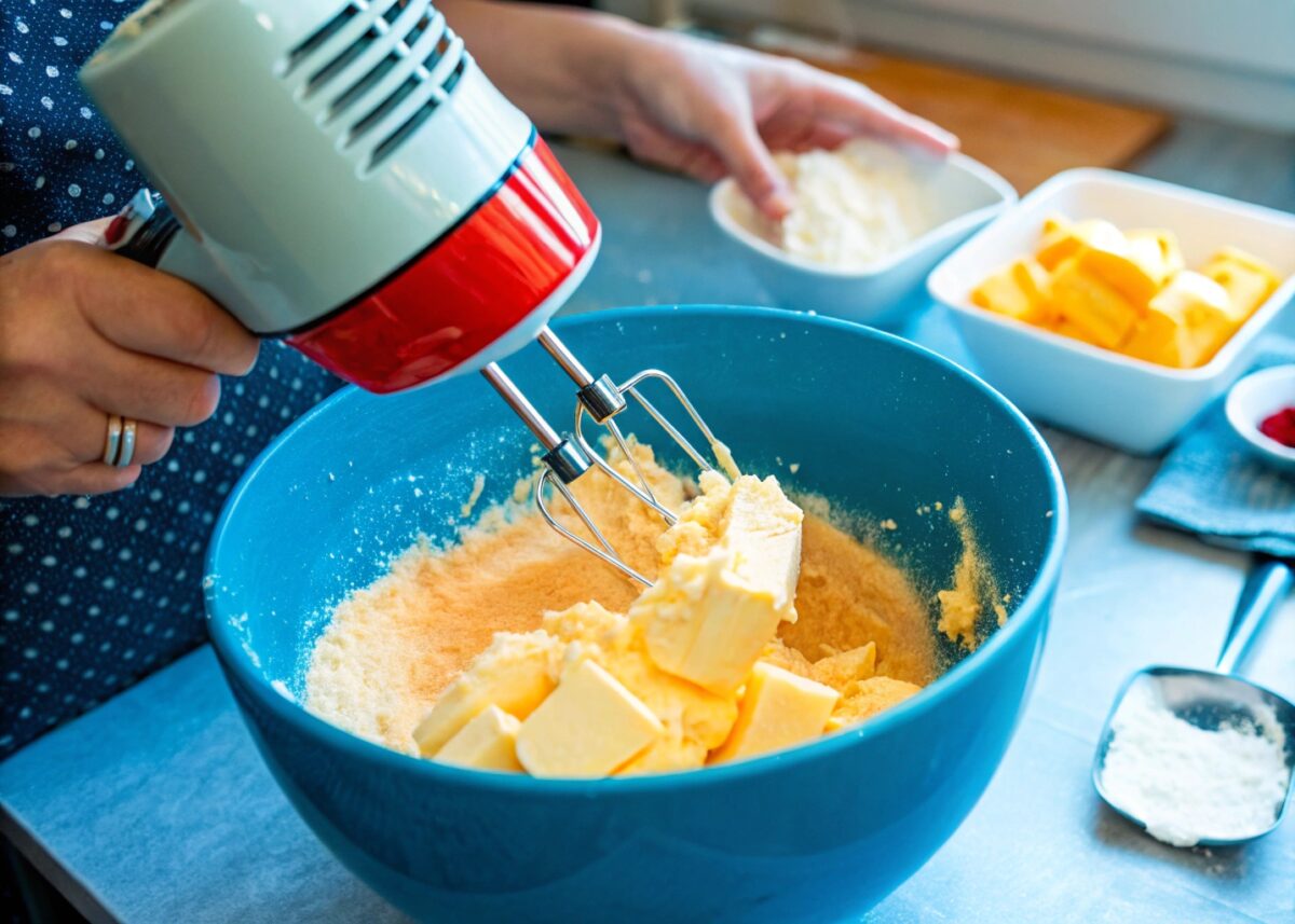 Creaming butter and sugar for cake