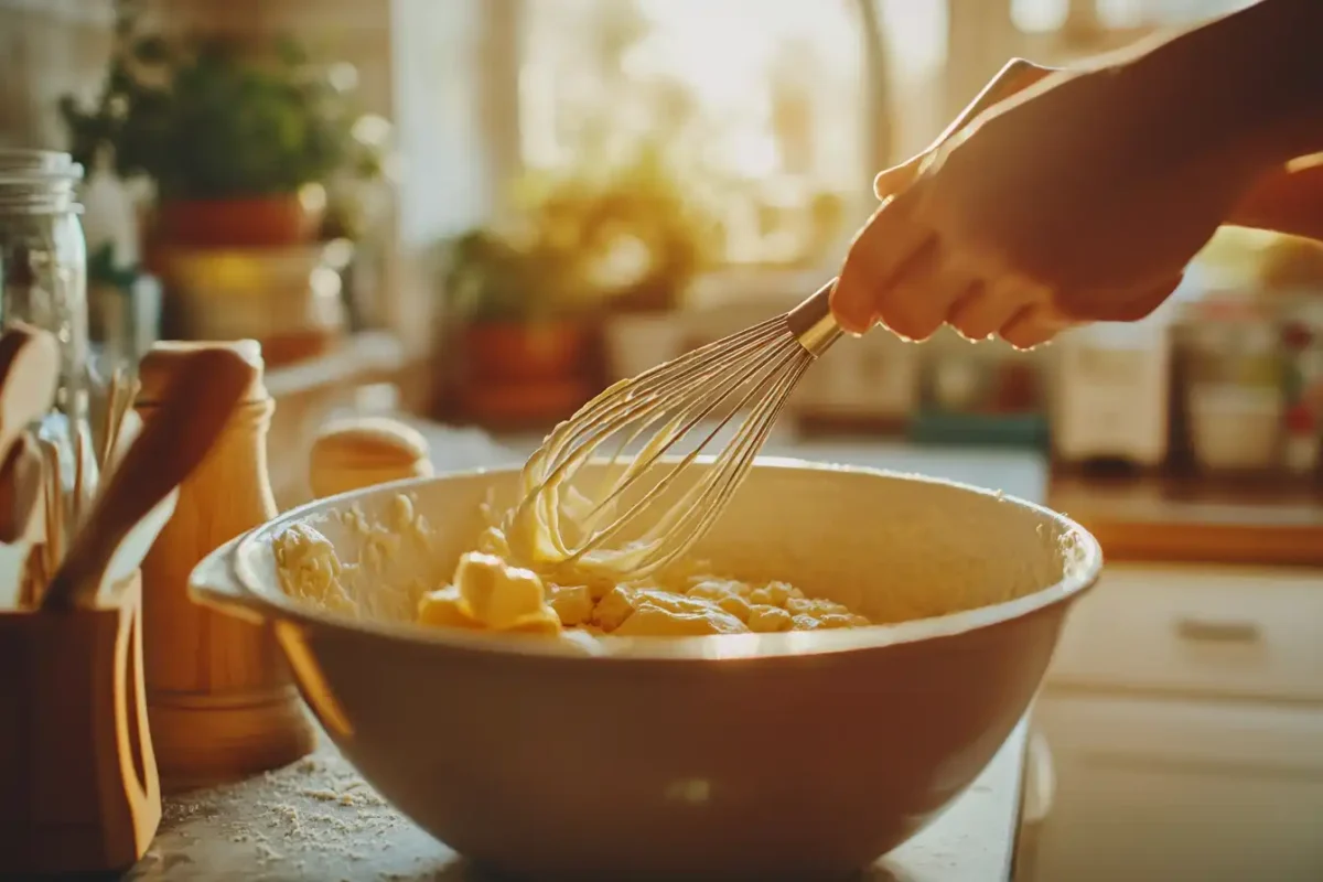Creaming butter and sugar for pound cake